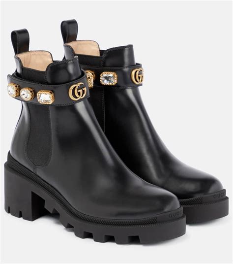 gucci black boots rhinestone|gucci black boots with snake.